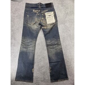 Vtg Ego Tripping Mens Jeans 32x32 Blue Straight Leg Medium Wash Punk Distressed